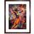ARTERY8 Happy Woman Dancing to Music Brown Framed Art 17.8x22.9cm