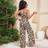 Shein Tween Girls 2-Piece Casual Vacation Set - Leopard Print
