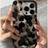 Shein Luxury Retro Cow Pattern Gradient Glitter Tinfoil Phone Case for iPhones Black