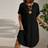 Shein Plus Size Loose Casual Short Sleeve Batwing Dress - Solid Color