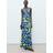 Mango Long Floral Print Dress - Black