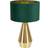 ValueLights ValueLight Jax Forest Green Velvet Gold Inner Shade 41 x 25 x 25 cm Table Lamp