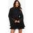 boohoo Tall Pleated Chiffon High Neck Flare Sleeve Mini Dress - Black