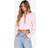 boohoo Basic Woven Relaxed Fit Crop Blazer - Pink