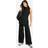 boohoo Womens Maternity Soft Rib Wide Leg Trousers Black
