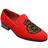 Xposed Faux Leather Embroidered Velvet Loafers - Bright Red