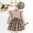Shein Young Girl Plaid Dress With Beret Hat Set - British Style Vibe
