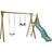 Nordic Play Active Swing Set Incl Black Swing Black Trapeze Fitting & 1 Green Slide
