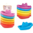 Shein 6 pcs Rainbow Color Stacking Boat Bath Toy For Toddlers Summer Water Game With Music Easter Gift For Kids