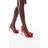 New Look Satin Bow Embellished Heeled Sandals - Red