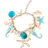 Shein 1pc Bohemian Style Alloy & Pearl Ladies' Beach Bracelet With Seashells, Sea Snails And Starfishes, Summer