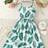Shein Tween Girl Summer Leaf Print Sleeveless Dress - Knee Length