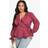 boohoo Plus Textured Tie Detail Wrap Ruffle Blouse - Pink