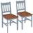 Homcom Dining Chairs Brown/Grey Kitchen Chair 85.5cm 2pcs