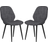 Homcom Velvet Look Grey Kitchen Chair 86cm 2pcs