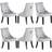 Life Interiors Velvet Light Grey Kitchen Chair 94cm 6pcs