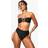 boohoo Gold Trim Detail Bandeau Bikini Top High Waist Set - Black