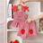 Shein Young Girl Plaid Strap Top Set With Ruffle Embroidered Strawberry Shorts - Cute