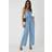 Misspap Denim Button Front Bandeau Jumpsuit Light Wash - Grey