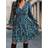 Shein Plus Size Full Floral Print Long Sleeve Ruffle Hem Dress - Autumn