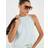 River Island Womens Blue Halter Neck Lace Hem Cami Top - Blue