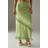 Warehouse Devore Fringe Detail Midi Skirt - Green