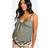 boohoo Womens Maternity Textured Strappy Frill Top Green