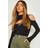 boohoo Womens Cut Out Cold Shoulder Bodysuit - Black