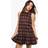 boohoo Check Smock Mini Dress - Red