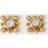 Accessorize 14ct Gold-Plated Diamante Flower Stud Earrings - Metallic