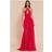 PrettyLittleThing Halterneck Dropped Waist Maxi Dress - Red