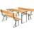 tectake Picnic Table Benches Franz II Foldable Brown