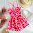 Shein Tween Girls Casual Floral Print Bow Twist Crisscross Strap - Multicolore