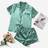 Shein Contrast Binding Satin PJ Set - Pajama