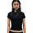H&M Overlock Detail Crinkled Top - Black