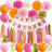 Shein Pink And Orange Happy Birthday Party Decorations 21st
