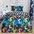 OHS Reversible Football Duvet Cover Multicolour, Black (200x200cm)
