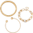 Shein 3PCS Golden Bangles For Women Chunky Stretch Multi Layer Stacked Metal Chain Bangles Bracelets Flexible Wide Wristband Cuff Bracelets Set Of 3 Jewelry Gifts For Families And Friends,Mother Day Gift