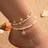 Shein Women Simple White Rice Bead Anklet Set - White