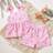 Shein Baby Girl Toddler Vacation Striped Bow Tank Top Shorts Set - Spring/Summer