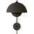 &Tradition Flowerpot VP8 Vermilion Matt Black Wall lamp