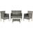Juskys Fort Myers - Grey-mottled Outdoor Lounge Set, 1 Table incl. 2 Chairs & 1 Sofas
