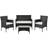 Juskys Fort Myers - Black Outdoor Lounge Set, 1 Table incl. 2 Chairs & 1 Sofas