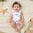 Shein Baby Girls Beachwear 1-Piece Swimsuit - Cute Starfish Print