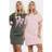 Yours Curve Women's Plus Size 2 Pack Bow Print Nightdresses - Grey