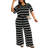 Shein EZwear Plus Size Summer Striped T-Shirt And Pants 2 Pieces Set 2 Piece Sets Woman