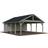 Palmako Dobbeltcarport Robert 40.6 m² Grå (Areal )