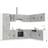 vidaXL 14 Piece Kitchen Cabinet Set Porto Concrete Grey