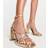 ASOS DESIGN Wide Fit Nashville Strappy Platform Block Heeled Sandals - Gold