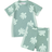Shein Young Boy Casual Cute Cartoon Turtle Print Snug Fit Round Neck Short Sleeve T-Shirt - Summer